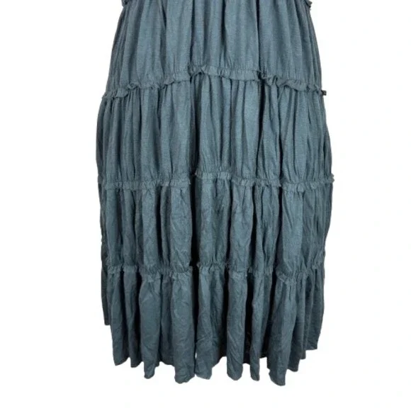 Velvet by Graham & Spencer Babydoll Tiered Mini Dress Gray Fairycore Size Medium - Picture 3 of 6